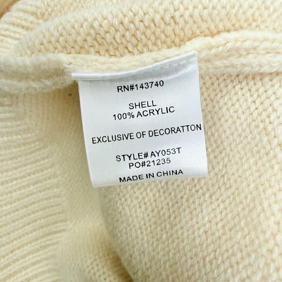 Tuckernuck Hyacinth House Francine Sweater Size XL Embroidered Flowers Cream - Picture 11 of 16